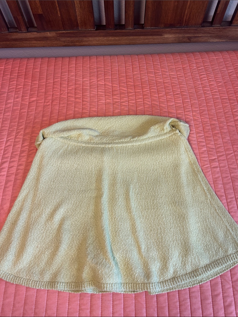 Free People Beach Ameena Sweater Skort knit skirt shorts lining LT green size L - Picture 10 of 11